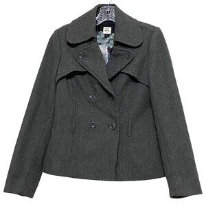Old Navy Wool Pea‎ Coat Jacket Womens S Gray Light Academia Citycore Officecore